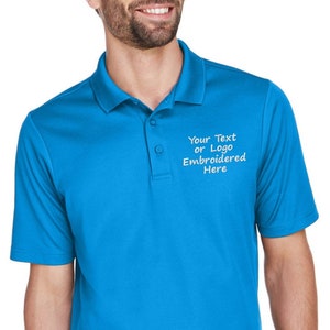 Unisex &quot;Your Company Custom&quot; Polo | Logo Polo | Custom Text Polo | Golf Shirt with Logo | Embroidered Logo Polo