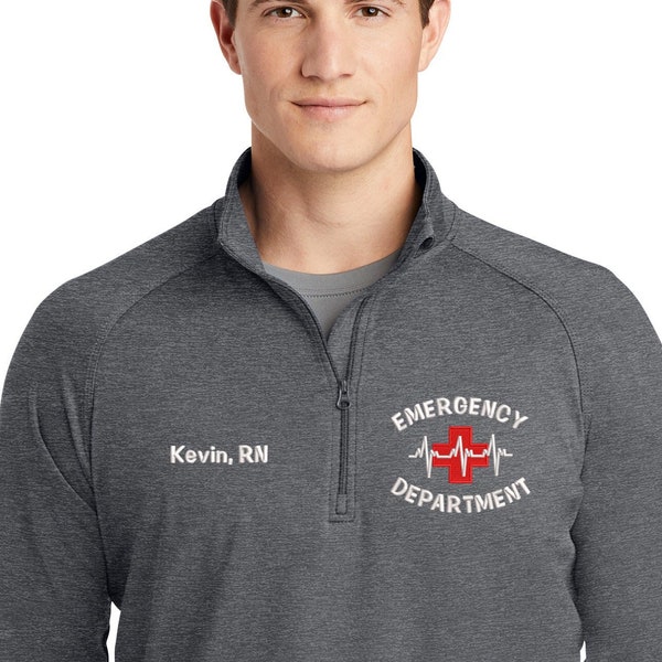 Men's/Unisex ER Nurse Jacket | Emergency Male Nurse | RN Zip Sweatshirt | Nurse Gifts | Nurse Graduation Gift | Emergency Department Nurse