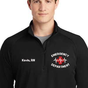 Men&#39;s/Unisex ER Nurse Jacket | Emergency Male Nurse | RN Zip Sweatshirt | Nurse Gifts | Nurse Graduation Gift | Emergency Department Nurse