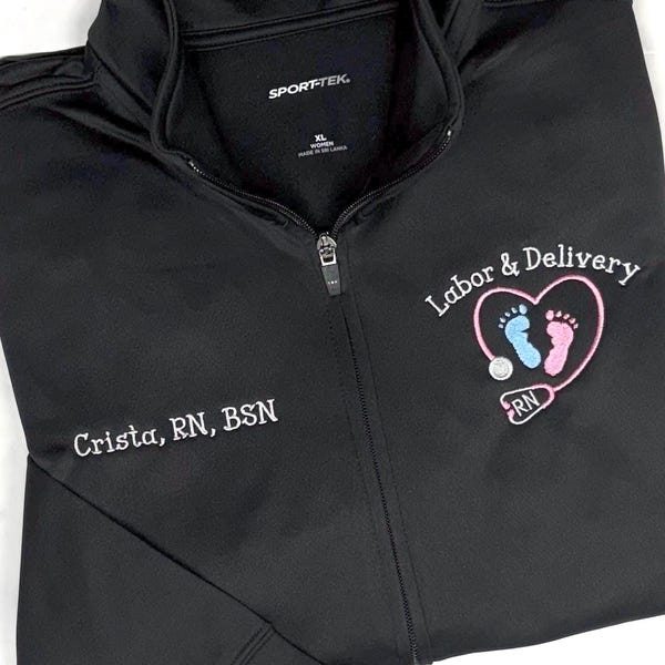 Nurse Jacket | Labor and Delivery Jacket | RN Zip Sweatshirt | Nurse Gifts | Nurse Graduation Gift
