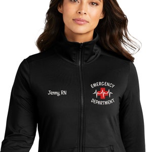 Nurse Jacket | Emergency Department Nurse Jacket | RN Zip Sweatshirt | Nurse Gifts | Nurse Graduation Gift | ER Nurse | Emergency Room Nurse
