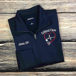 Nurse Jacket | Critical Care Nurse Jacket | RN Zip Sweatshirt | Nurse Gifts | Nurse Graduation Gift | Critical Care Nurse
