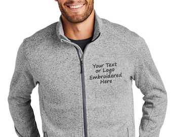 Your Company Custom Logo MEN'S/UNISEX Sweater Fleece Jacket | Personalized Full Zip Jacket for Business, Entrepreneurs, Self-Employed