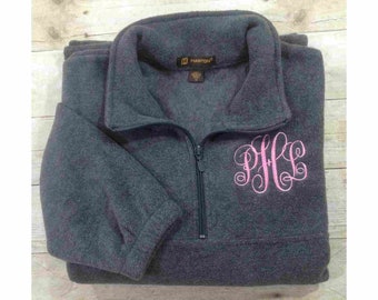 Monogram Fleece Quarter Zip | Monogram Quarter Zip Jacket | Monogram Sweatshirt | Monogram Pullover