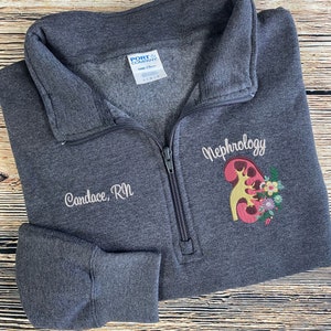 Nephrology Nurse Jacket | Dialysis Nurse Jacket | Hemodialysis | RN Zip Sweatshirt | Nurse Gifts | Nurse Graduation Gift | Kidney
