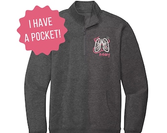 Respiratory Therapist Pullover | RT Pullover | RT Quarter Zip Sweatshirt | Respiratory Therapist Gifts | RT Graduation Gift | rrt pullover