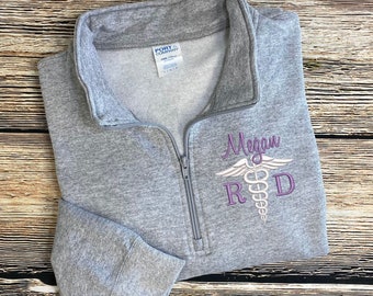 Registered Dietician Sweatshirt | Caduceus Sweatshirt | Personalized RD Sweatshirt | RD Sweatshirt | Registered Dietician Pullover