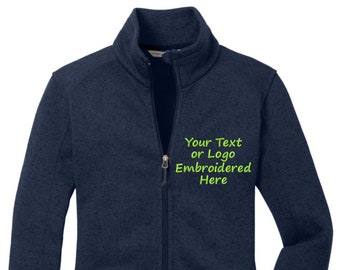 Your Company Custom Logo Women's Sweater Fleece Jacket | Personalized Full Zip Jacket for Business, Entrepreneurs, Self-Employed
