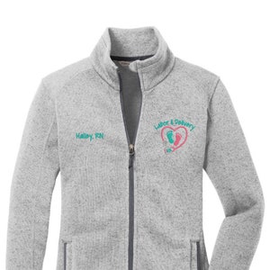 Labor and Delivery Nurse Women's Sweater Fleece Jacket | RN Zip Up | L&D Pullover | Mother Baby Nurse Jacket | NICU | Delivery Sweatshirt