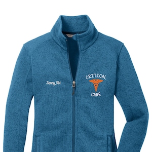 Critical Care Nurse Sweater Fleece Jacket | RN Zip Up | Registered Nurse Pullover | Intensive Care Unit | Critical Care Sweater | CCU Jacket