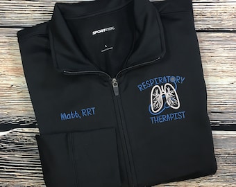 Mens/Unisex Respiratory Therapist Jacket | RRT Jacket | RT Zip Sweatshirt | RT Gifts | Rrt Gift | Respiratory Therapist