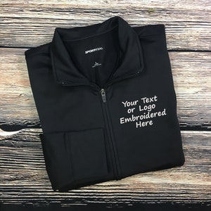 Women's "Your Company Custom Zip Up" Jacket | Logo Jacket | Custom Text Jacket | Full Zip Jacket with Logo | Embroidered Logo Sweatshirt