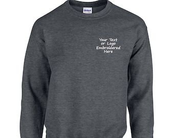 Your Company Custom Sweatshirt | Logo Sweatshirt | Custom Text Sweatshirt | Crew Neck Sweatshirt with Logo | Embroidered Logo Sweatshirt
