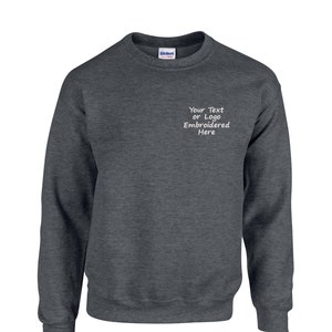 Your Company Custom Sweatshirt | Logo Sweatshirt | Custom Text Sweatshirt | Crew Neck Sweatshirt with Logo | Embroidered Logo Sweatshirt