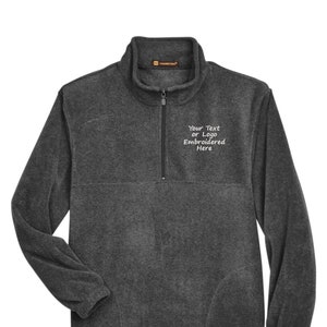 Your Company Custom Fleece Quarter Zip | Logo Fleece | Custom Text Fleece | Quarter Zip Sweatshirt with Logo | Embroidered Logo Sweatshirt