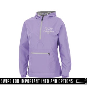 Womens Your Company Custom Wind and Water Resistant Pullover | Logo Quarter Zip | Custom Text Jacket | Pullover with Logo