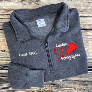Cardiac Sonographer Quarter Zip | Sonographer Jacket | Cardiac Sonographer Gift | RDCS Pullover | RDCS Graduation | Sonographer Graduation