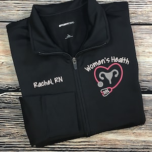 Women&#39;s Health Nurse Jacket | OB/GYN Nursing Jacket | Perinatal RN Zip Sweatshirt | Nurse Gifts | Nurse Practitioner | Midwife | Doula
