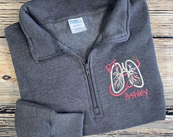 Respiratory Therapist Pullover | RT Pullover | RT Quarter Zip Sweatshirt | Respiratory Therapist Gifts | RT Graduation Gift | rrt pullover