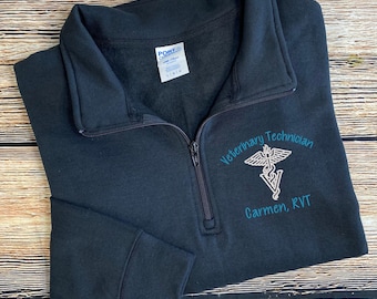 Vet Tech Quarter Zip Unisex Jacket | Veterinary Technician | Veterinary Technologist Jacket | Vet Tech Office Gift | Vet Tech Hoodie