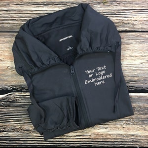 Your Company Custom Zip Up Jacket | Logo Jacket | Custom Text Jacket | Full Zip Jacket with Logo | Embroidered Logo Sweatshirt