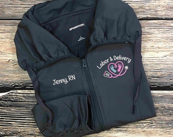 Nurse Jacket | Labor and Delivery Jacket | RN Zip Sweatshirt | Nurse Gifts | Nurse Graduation Gift