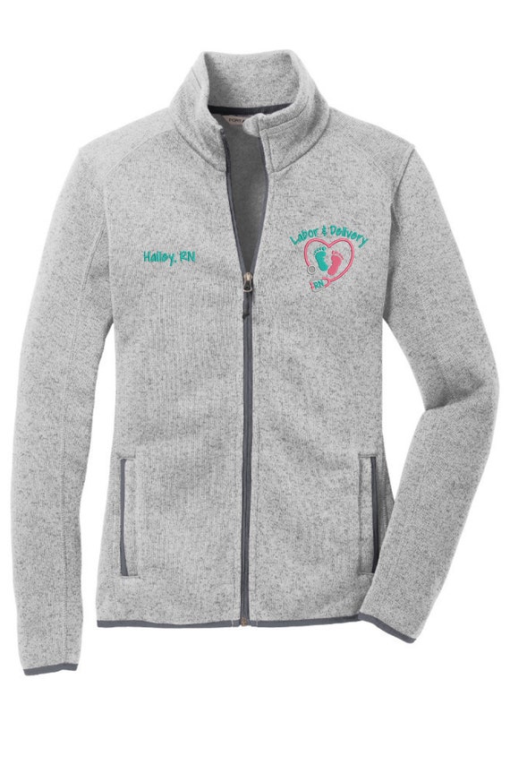 Labor and Delivery Nurse Women s Sweater Fleece Jacket RN Zip up L D Pullover Mother Baby Nurse Jacket NICU Delivery Sweatshirt Etsy Canada