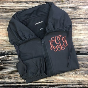 monogram zip up