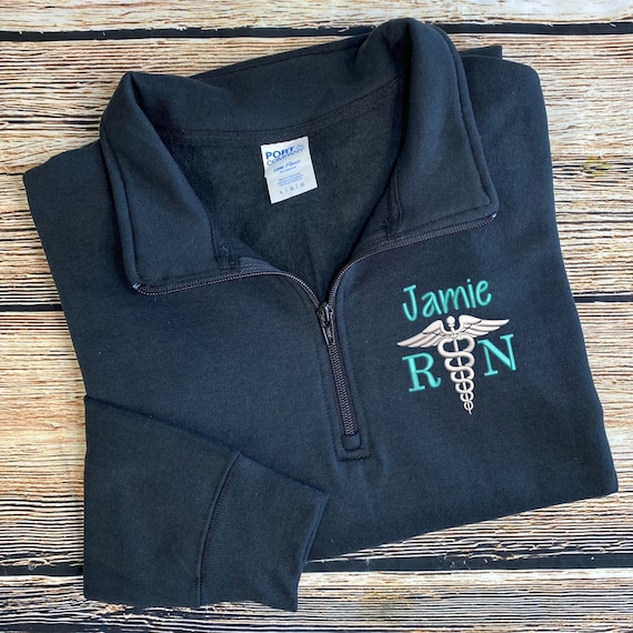 Nurse Pullover | RN Pullover | Personalized Nurse Sweatshirt | RN Zip Sweatshirt | Nurse Quarter Zip | Nurse Gifts | Nurse Graduation Gift
