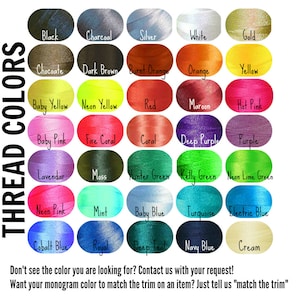 K&ouml;nnte beinhalten: Eine Farbkarte mit einer Vielzahl von Garnfarben, darunter Schwarz, Anthrazit, Silber, Wei&szlig; und Gold. Weitere Farben sind Schokolade, Dunkelbraun, Gebranntes Orange, Orange und Gelb. Der Text "THREAD COLORS" befindet sich auf der linken Seite.