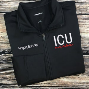 ICU Nurse Full Zipper Jacket | RN Jacket | Intensive Care Unit Nurse | RN Full Zip | Nurse Gift | Nurse Graduation Gift | Critical Care