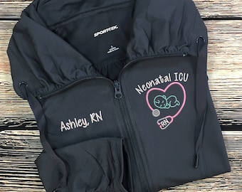 NICU Nurse Jacket | Labor and Delivery Jacket | RN Zip Sweatshirt | Nurse Gifts | Nurse Graduation Gift | NICU Jacket | Mother and Baby