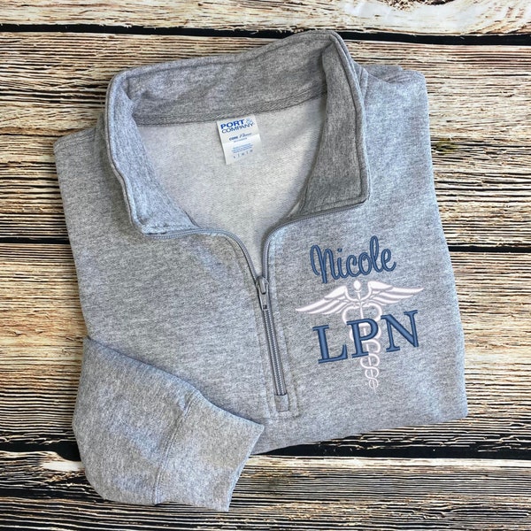 Licensed Practical Nurse Pullover | LPN Pullover | LPN Sweatshirt | LPN Quarter Zip | lpn Gifts | Nurse Graduation Gift | Light Grey Hoodie