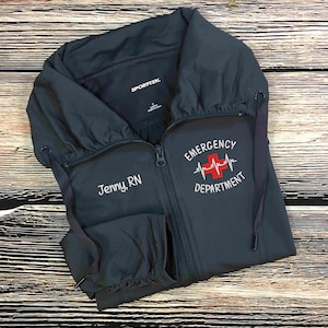 Nurse Jacket | Emergency Department Nurse Jacket | RN Zip Sweatshirt | Nurse Gifts | Nurse Graduation Gift | ER Nurse | Emergency Room Nurse