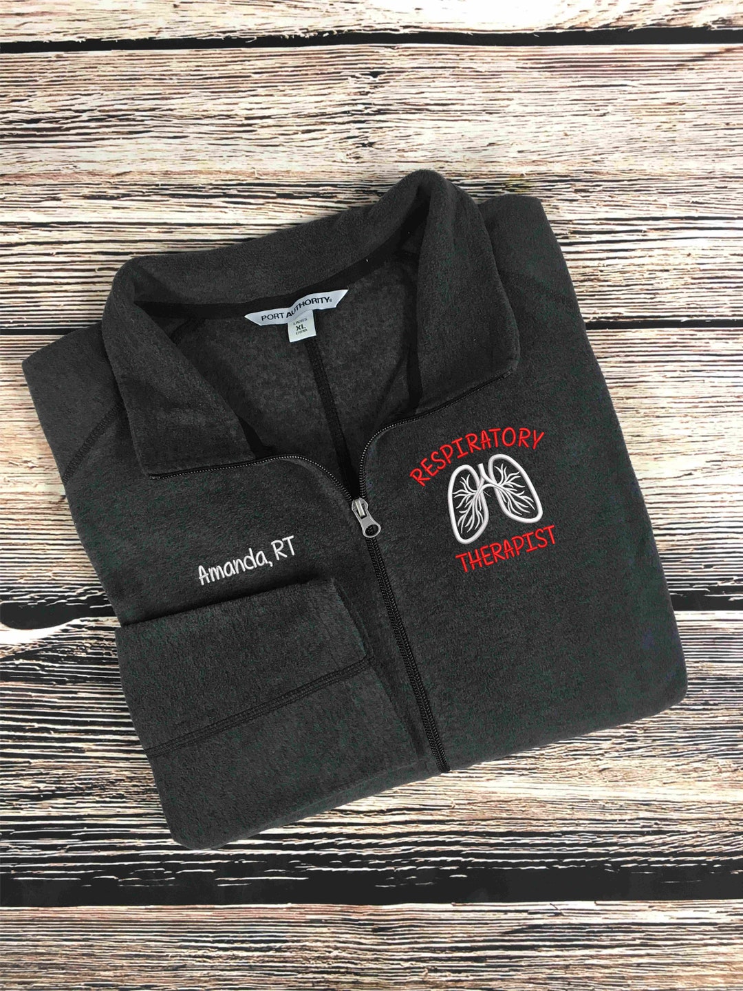 Respiratory Therapist Fleece Jacket RT Jacket RT Zip Sweatshirt