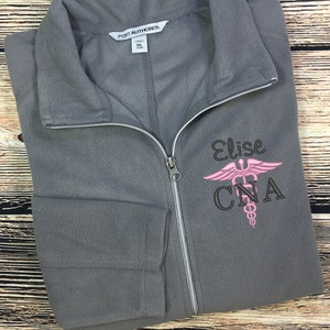 CNA Lightweight Fleece Jacket | Certified Nursing Assistant | Nurse Sweatshirt | Caduceus | CNA Gift | Nurse Pullover | CNA Hoodie | Nursing