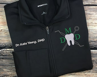 Dentist Full Zip Jacket | DMD Sweatshirt | Doctor of Dental Medicine Coat | Dentistry Gift | Doctor of Medicine in Dentistry | DMD Gift