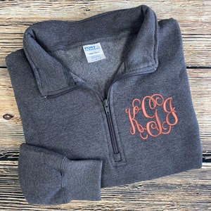 Monogram Quarter Zip Monogram Quarter Zip Jacket Monogram Pullover Jacket Unisex Adult Fit image 3