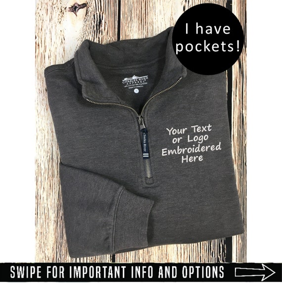 Your Company Custom Sweatshirt | Logo Sweatshirt | Custom Text Sweatshirt | Quarter Zip Sweatshirt with Logo | Embroidered Logo Sweatshirt