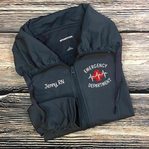 Nurse Jacket | Emergency Department Nurse Jacket | RN Zip Sweatshirt | Nurse Gifts | Nurse Graduation Gift | ER Nurse | Emergency Room Nurse