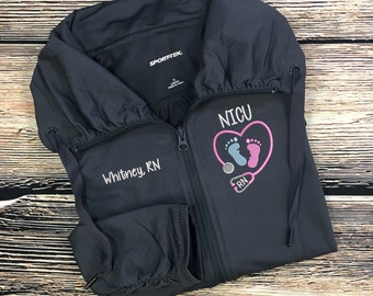 NICU Nurse Jacket | Labor and Delivery Jacket | RN Zip Sweatshirt | Nurse Gifts | Nurse Graduation Gift | NICU Jacket | Mother and Baby
