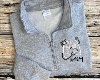 Respiratory Therapist Pullover | RT Pullover | RT Quarter Zip Sweatshirt | Respiratory Therapist Gifts | RT Graduation Gift | rrt pullover