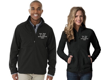 Your Company Custom Soft  Shell Jacket | Logo Jacket | Custom Text Jacket | Full Zip Jacket with Logo | Embroidered Logo Jacket