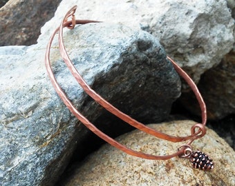 Delicate Hand-Hammered Copper Bangle