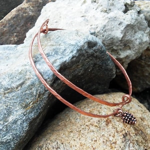 Delicate Hand-Hammered Copper Bangle