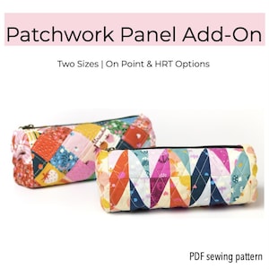Patchwork Panel Add-On for Twirling Ends Pouch, PDF Pattern, Panel Instructions Only