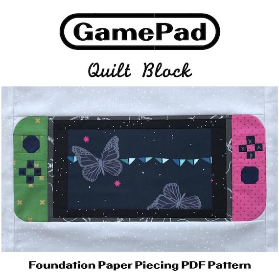 Game Pad Quilt Block, Foundation Paper Pieced (FPP) Downloadable PDF pattern