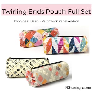 Twirling Ends Pouch Sewing Pattern: Patchwork Panel Add-On (PDF Pattern)