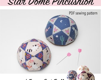 Star Dome Pincushion & Fussy Cut Ball PDF Sewing Pattern: English Paper Piecing (EPP)