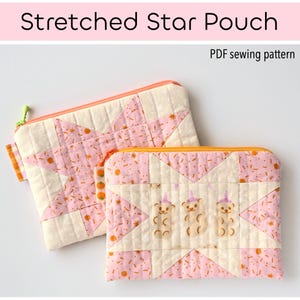 Stretched Star Pouch PDF Sewing Pattern, Foundation Paper Piecing